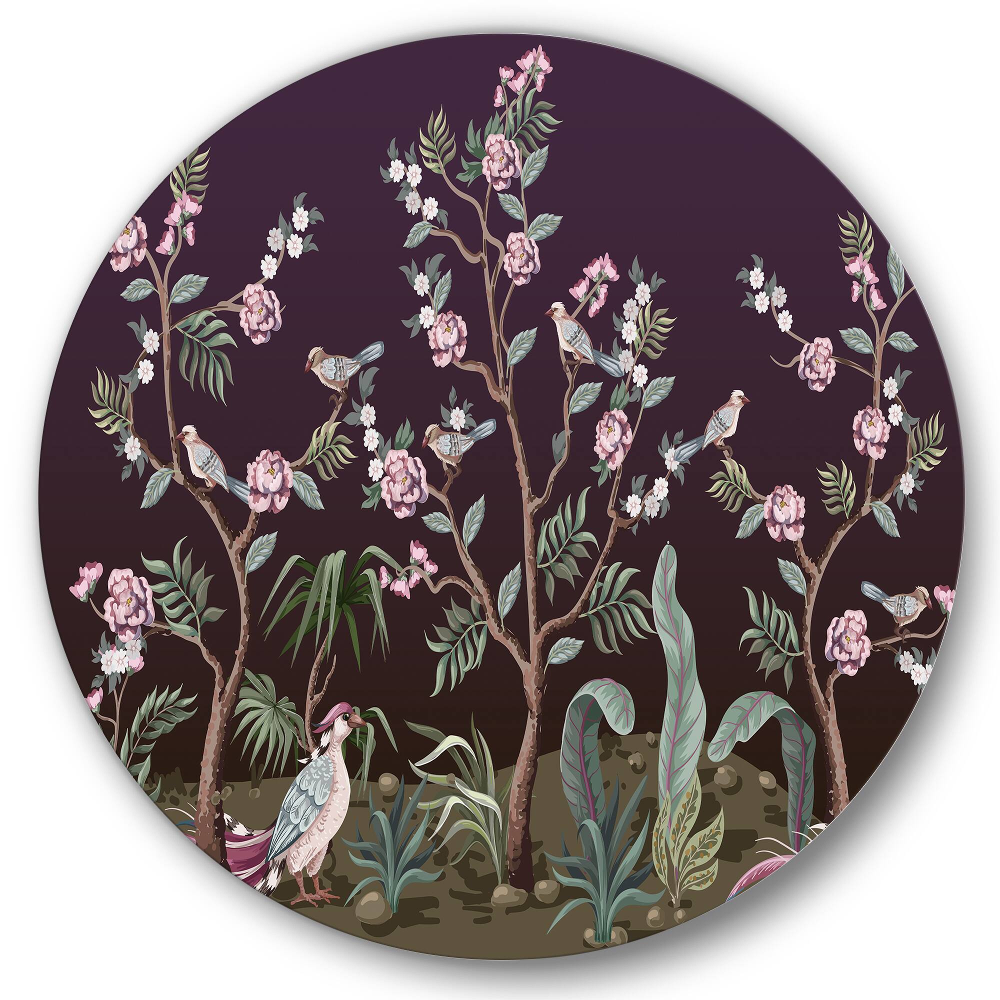 Designart - Chinoiserie With Birds and Peonies I